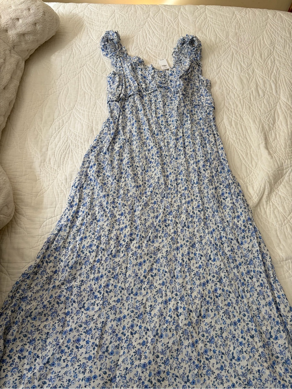 GAP Blue and White Floral Maxi Dress